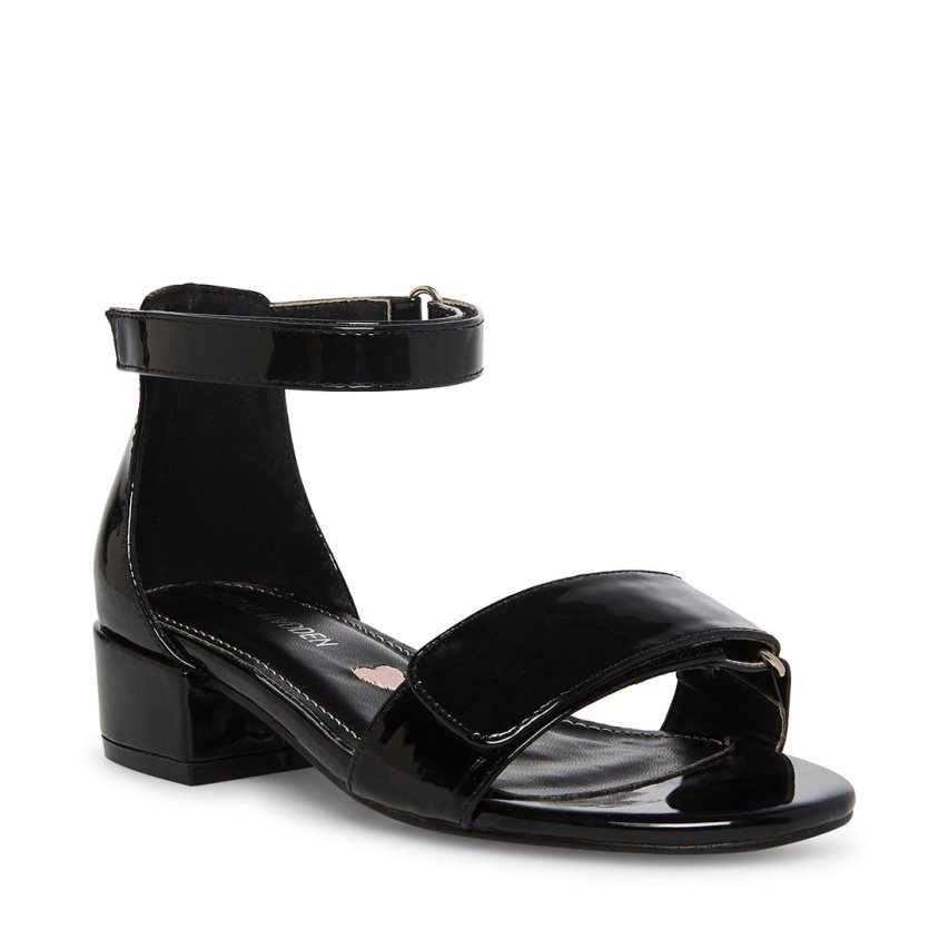 Black Steve Madden Airenne Patent Kids' Heels Sandals | PH 6154KVN